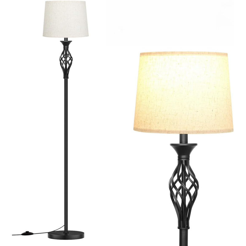 Floor Lamps for Living Room 3 Color Temperature Standing Lamp with 9W LED Bulb Farmhouse Lamp